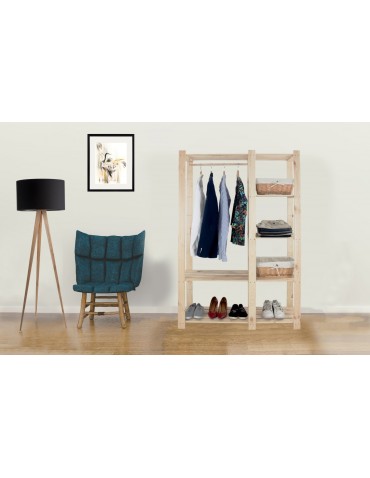 regały seria B - Regał sosnowy B-25 170x110x38, 5 półek ażurowych, - product 8