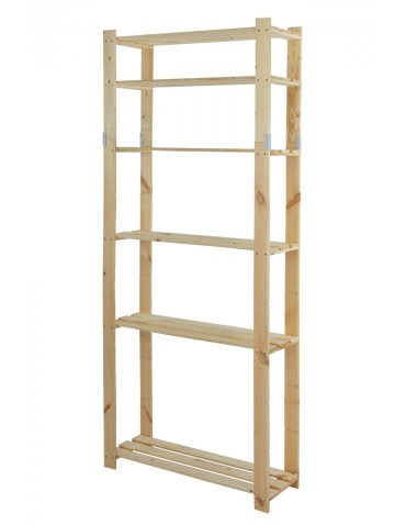 Regał sosnowy B-27 200x80x30, 6 półek ażurowych