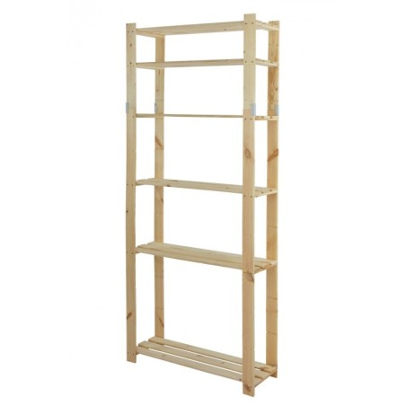 Regał sosnowy B-27 200x80x30, 6 półek ażurowych