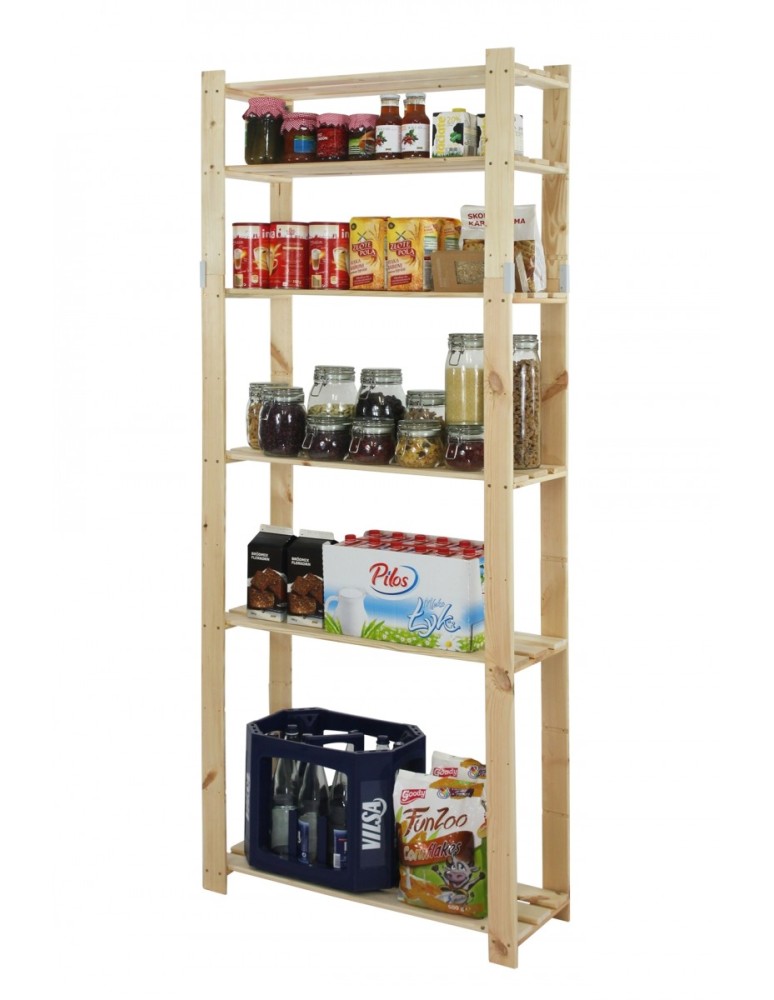 regały seria B - Regał sosnowy B-27 200x80x30, 6 półek ażurowych - product MODO24.PL 6