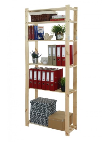 regały seria B - Regał sosnowy B-27 200x80x30, 6 półek ażurowych - product 8