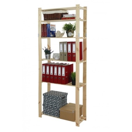 Regał sosnowy B-27 200x80x30, 6 półek ażurowych