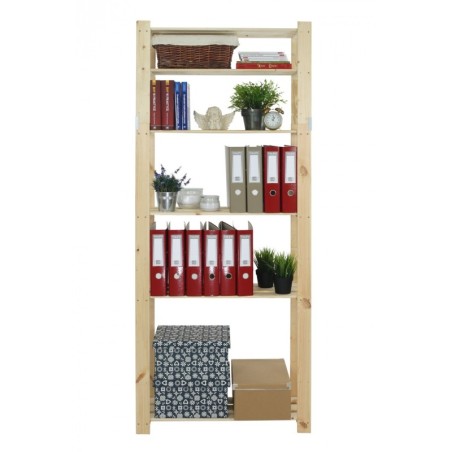 Regał sosnowy B-27 200x80x30, 6 półek ażurowych