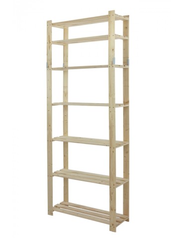 Regał sosnowy B-28 220x80x30, 7 półek ażurowych,
