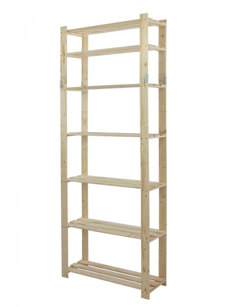 regały seria B - Regał sosnowy B-28 220x80x30, 7 półek ażurowych, - produkt MODO24.PL 1