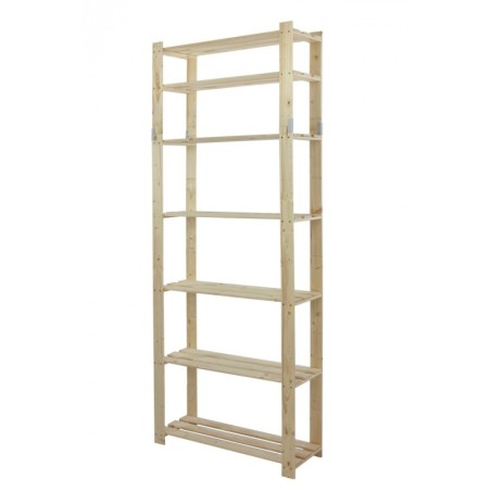 Regał sosnowy B-28 220x80x30, 7 półek ażurowych,