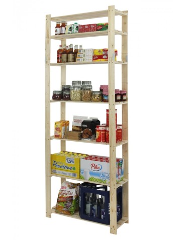 regały seria B - Regał sosnowy B-28 220x80x30, 7 półek ażurowych, - product 5