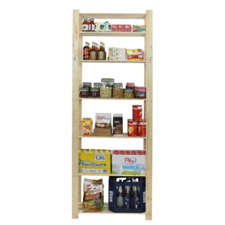 Regał sosnowy B-28 220x80x30, 7 półek ażurowych,