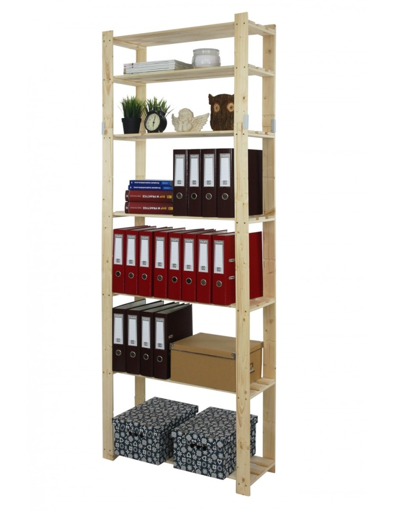 regały seria B - Regał sosnowy B-28 220x80x30, 7 półek ażurowych, - product MODO24.PL 8