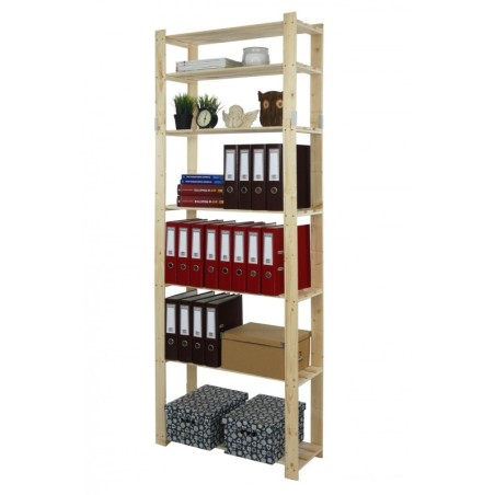 Regał sosnowy B-28 220x80x30, 7 półek ażurowych,