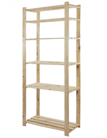 Regał sosnowy B-29 200x80x38, 6 ażurowych półek