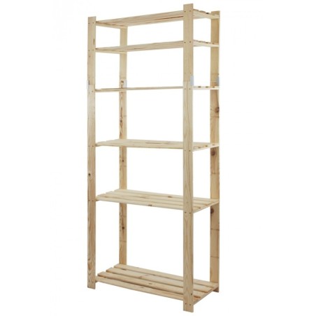 Regał sosnowy B-29 200x80x38, 6 ażurowych półek