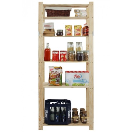 Regał sosnowy B-29 200x80x38, 6 ażurowych półek