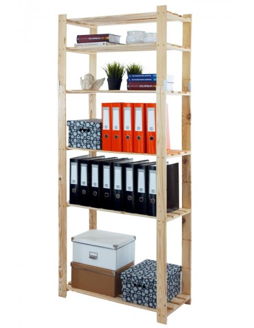 regały seria B - Regał sosnowy B-29 200x80x38, 6 ażurowych półek - product 8