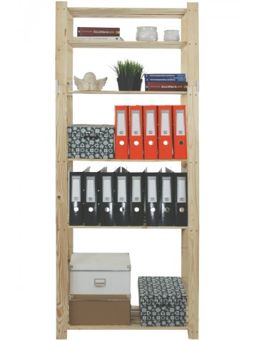 regały seria B - Regał sosnowy B-29 200x80x38, 6 ażurowych półek - product 9