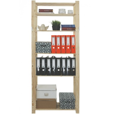 Regał sosnowy B-29 200x80x38, 6 ażurowych półek