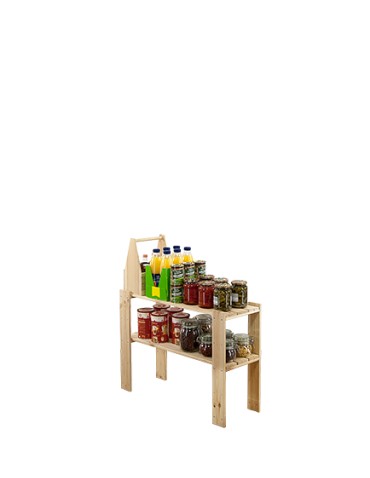 Regał drewniany modułowy z półką ażurową  Maxi 2L