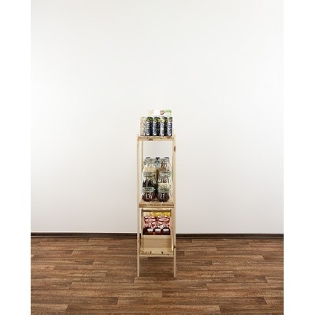 Regał drewniany do zabudowy z półką ażurową  Maxi 3L