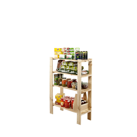 Regał drewniany do warsztatu Maxi 3L+ z ażurowymi półkami