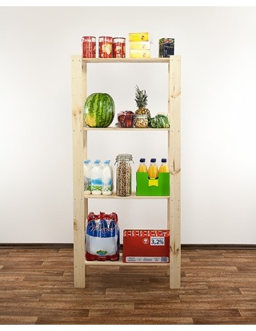 seria MAXI - Regał drewniany do piwnicy Maxi 4L ażurowe półki - product 5