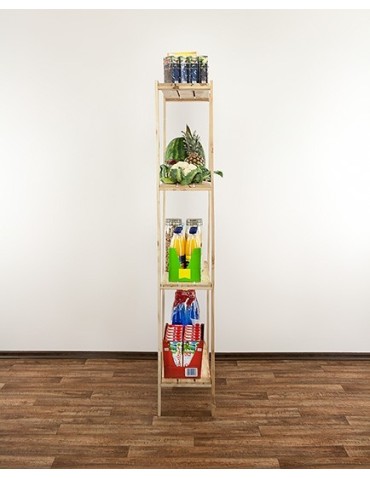 seria MAXI - Regał drewniany do piwnicy Maxi 4L ażurowe półki - product 7