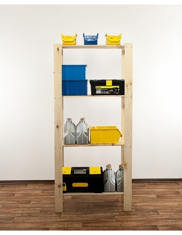 seria MAXI - Regał drewniany do piwnicy Maxi 4L ażurowe półki - product 9