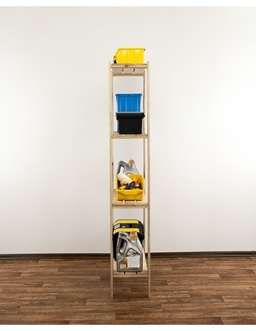 seria MAXI - Regał drewniany do piwnicy Maxi 4L ażurowe półki - product 11