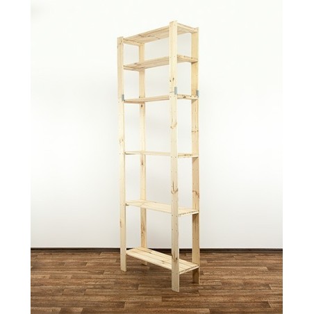 Regał drewniany do spiżarni z półką ażurową  Maxi 6L