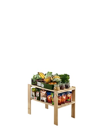 Regał drewniany do warsztatu z półką ażurową  Maxi 2M