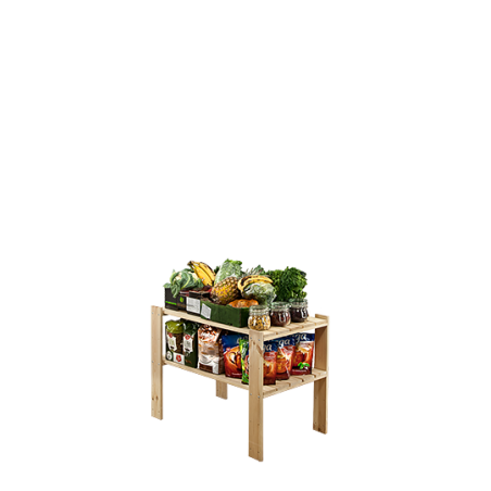 Regał drewniany do warsztatu z półką ażurową  Maxi 2M