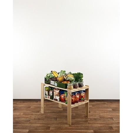 Regał drewniany do warsztatu z półką ażurową  Maxi 2M