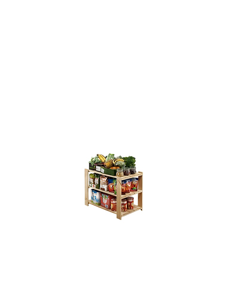 seria MAXI - Regał drewniany do piwnicy z półką ażurową  Maxi 2M+ - produkt MODO24.PL 1