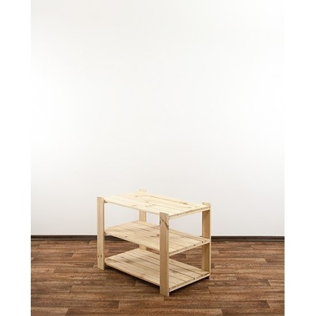 Regał drewniany do piwnicy z półką ażurową  Maxi 2M+