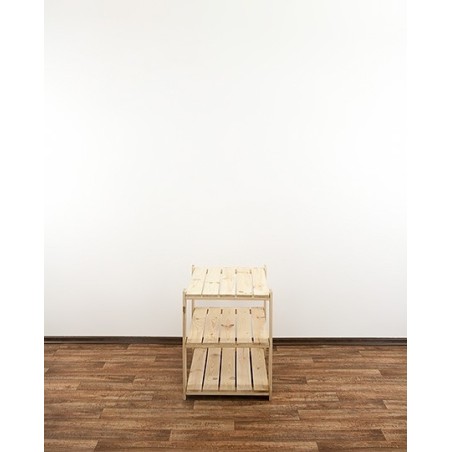 Regał drewniany do piwnicy z półką ażurową  Maxi 2M+