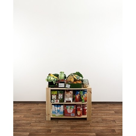 Regał drewniany do piwnicy z półką ażurową  Maxi 2M+