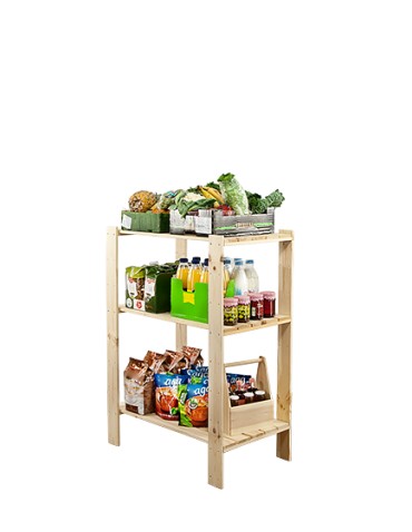 Regał drewniany modułowy Maxi 3M z półką ażurową