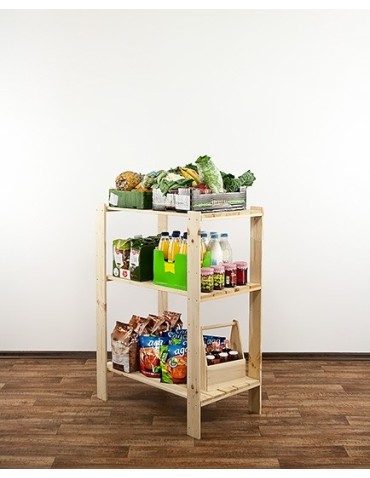 seria MAXI - Regał drewniany modułowy Maxi 3M z półką ażurową - product 7