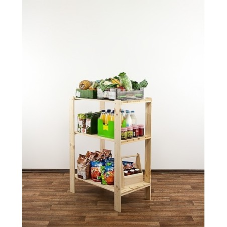 Regał drewniany modułowy Maxi 3M z półką ażurową