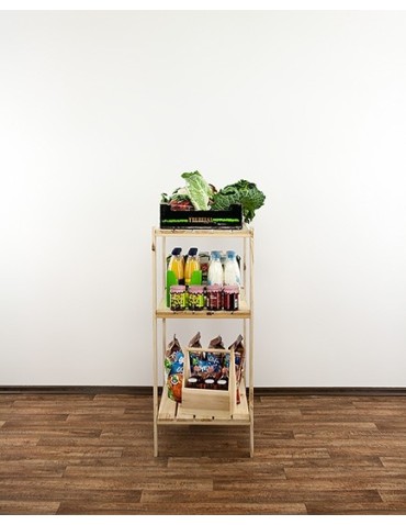 seria MAXI - Regał drewniany modułowy Maxi 3M z półką ażurową - product 8