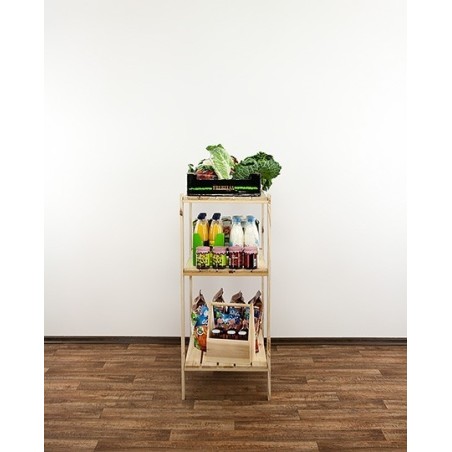 Regał drewniany modułowy Maxi 3M z półką ażurową