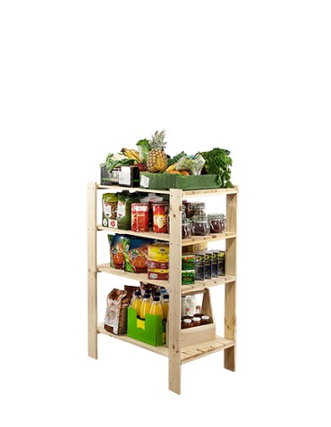 Regał drewniany do spiżarni z półką ażurową  Maxi 3M+