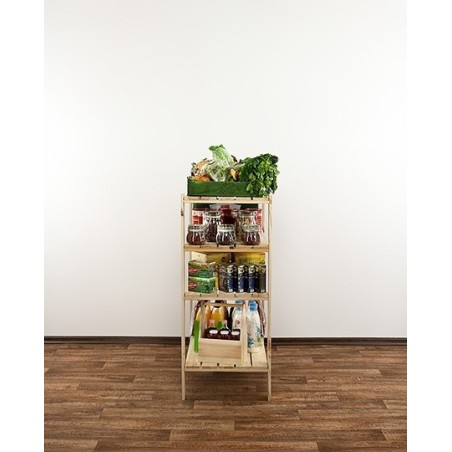 Regał drewniany do spiżarni z półką ażurową  Maxi 3M+