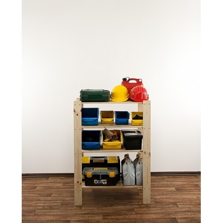 Regał drewniany do spiżarni z półką ażurową  Maxi 3M+