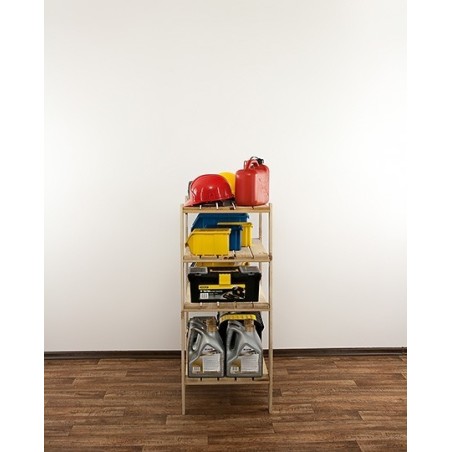 Regał drewniany do spiżarni z półką ażurową  Maxi 3M+