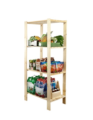 Regał drewniany do zabudowy z półką ażurową  Maxi 4M