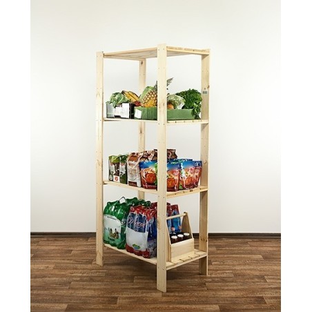 Regał drewniany do zabudowy z półką ażurową  Maxi 4M