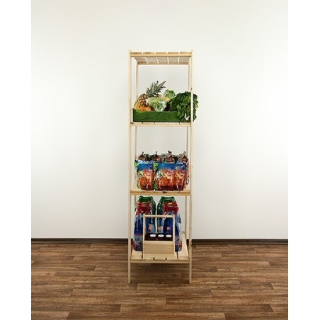 Regał drewniany do zabudowy z półką ażurową  Maxi 4M