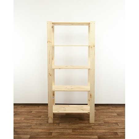 Regał drewniany do warsztatu z półką ażurową  Maxi 4M+