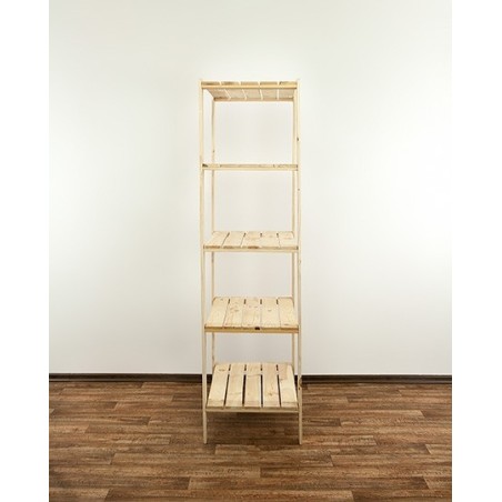 Regał drewniany do warsztatu z półką ażurową  Maxi 4M+