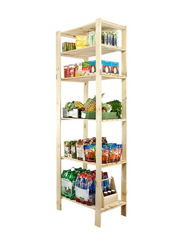 Regał drewniany do piwnicy z półką ażurową Maxi 6M